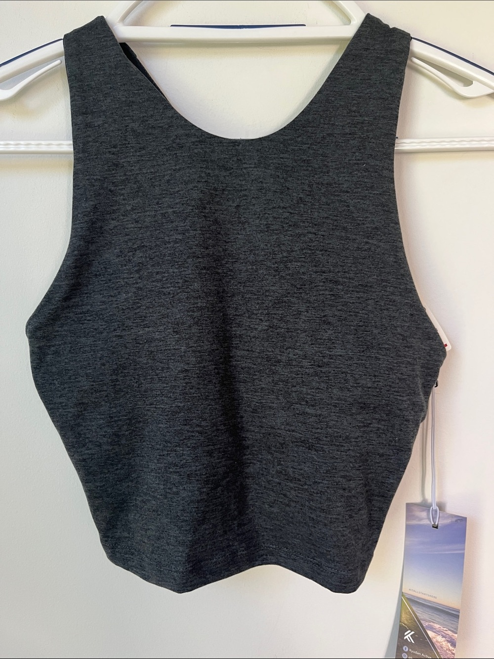 Kyodan Dark Gray Crop sports bra. NWT Size S. Ultra soft collection